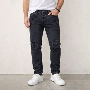KSUBI Distressed Denim Jeans‎ Charcoal Black 34"